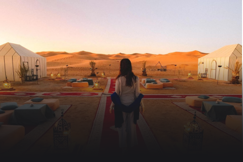 acampamento de luxo no deserto de Merzouga